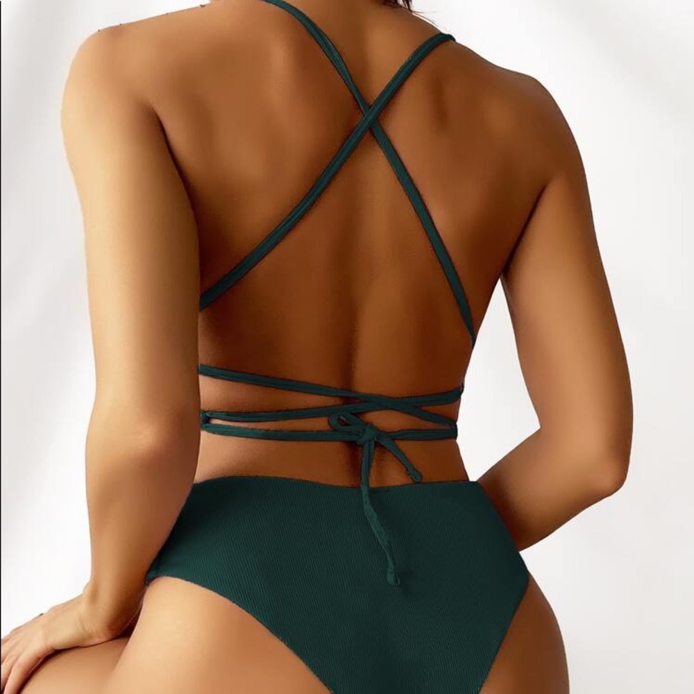 Green strappy body suit